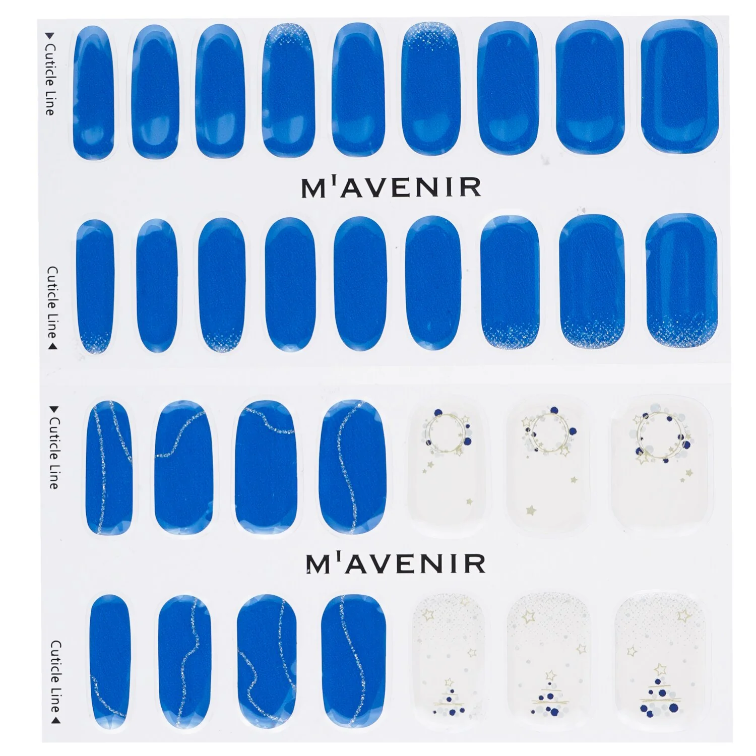 Mavenir Nail Sticker (Blue) - # Road Of Snow Tree Nail  32pcs - Olabens