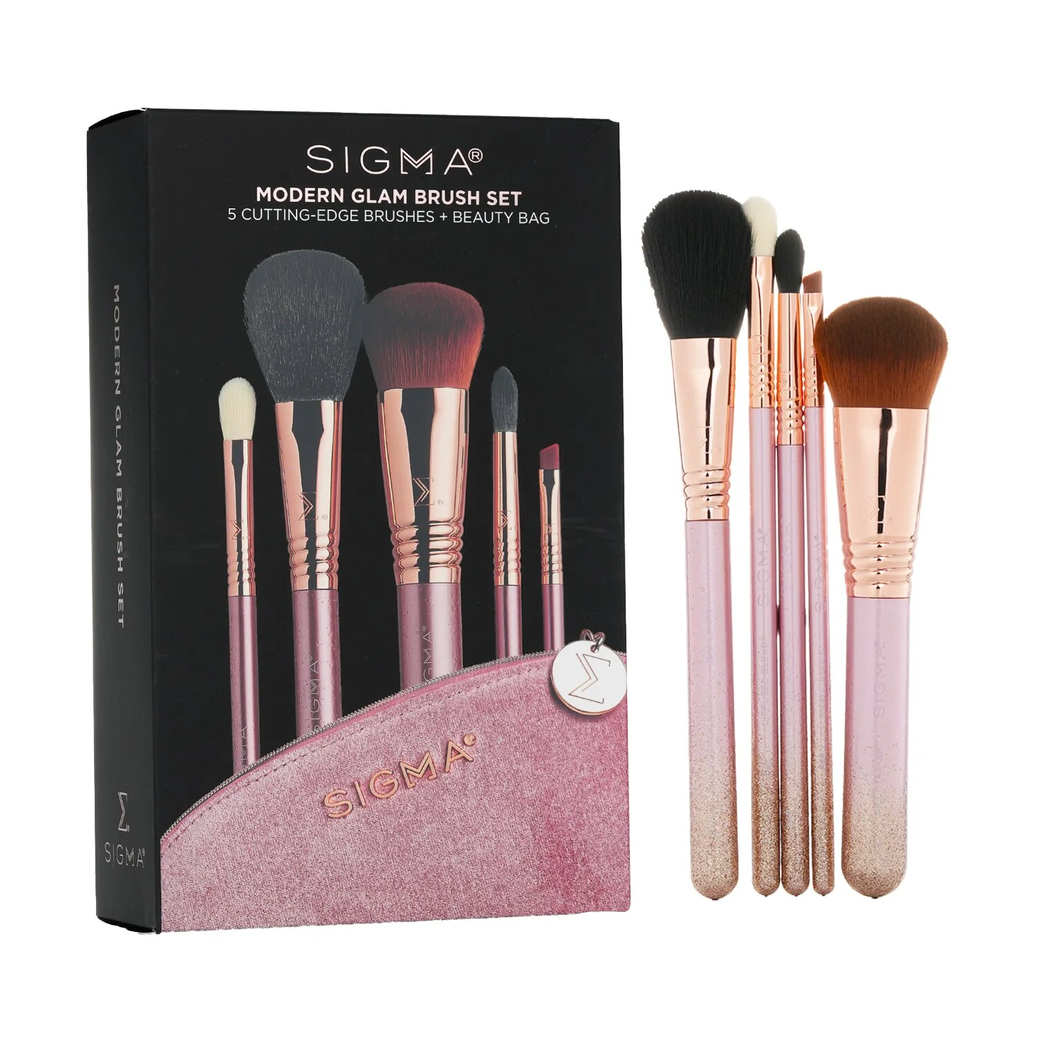 Sigma Beauty Modern Glam Brush Set (5x Cutting Edge Brush)  5pcs+1Bag - Olabens