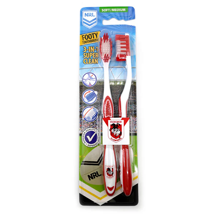 Nrl - 2pk-st George Illawarra Dragons Toothbrushes - Olabens