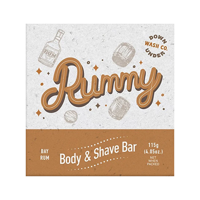 Downunder Wash Co . Rummy Body & Shave Bar Bay Rum 115g - Olabens
