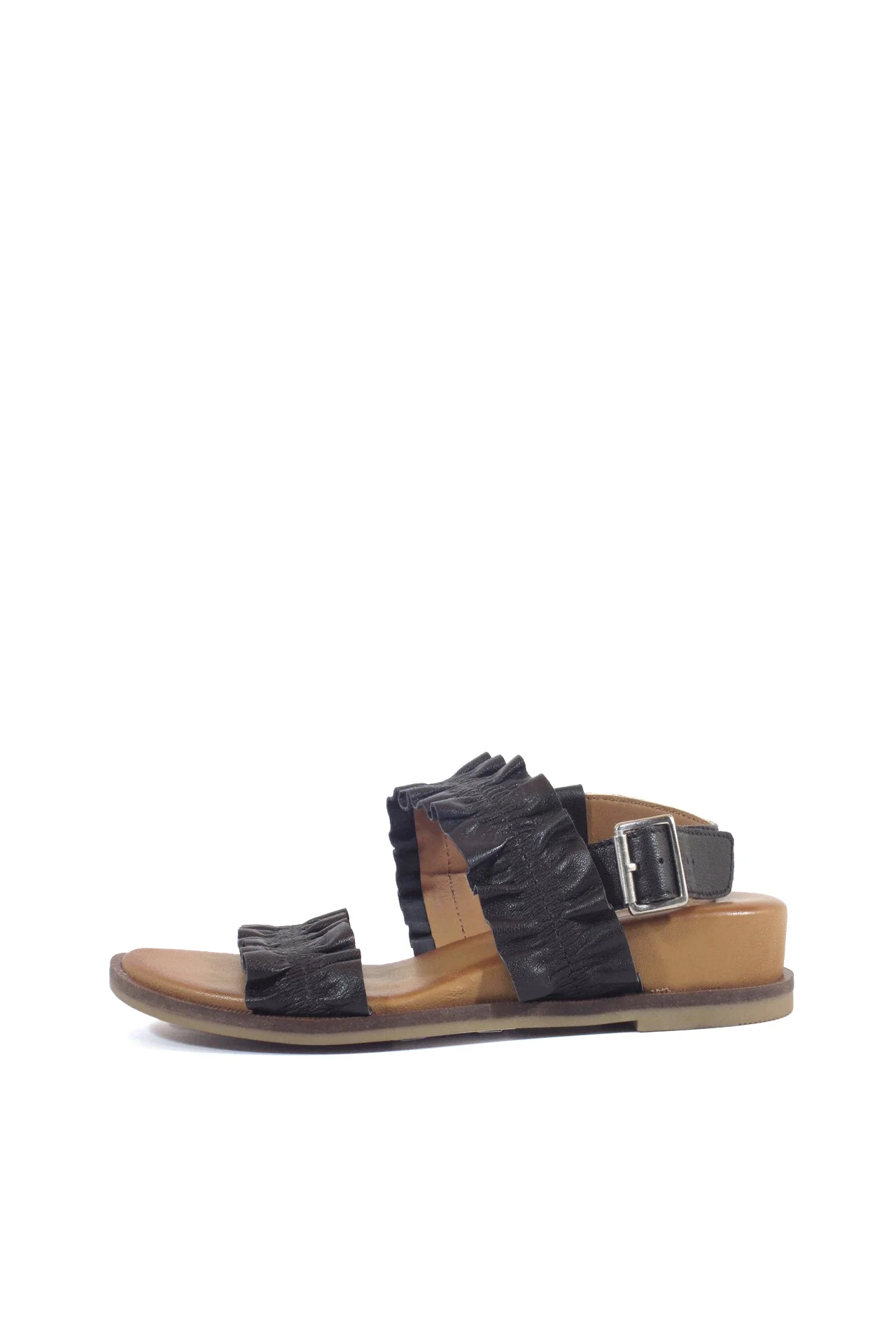 Roche Ruched Leather Sandals - Olabens