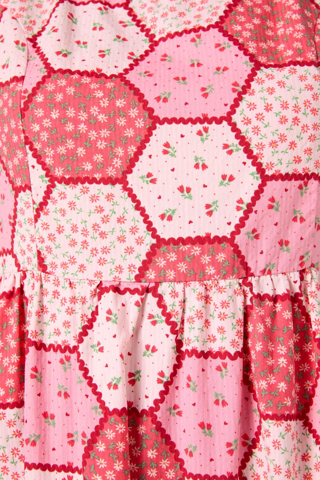 Patchwork Tiered Midi Dress - Olabens