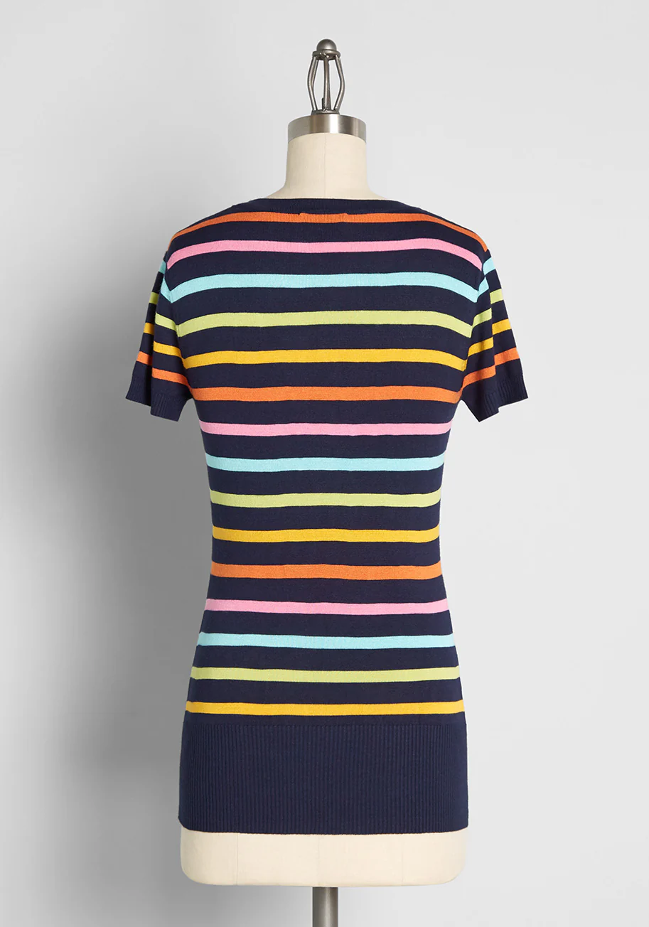 Virtue Of Vibrancy Short Sleeve Sweater - Olabens