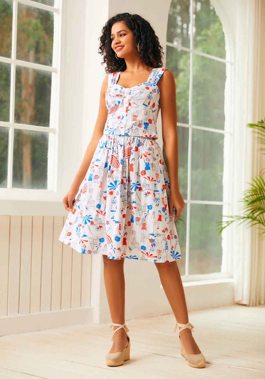 Seaside Mosaic Sleeveless Shirt - Olabens