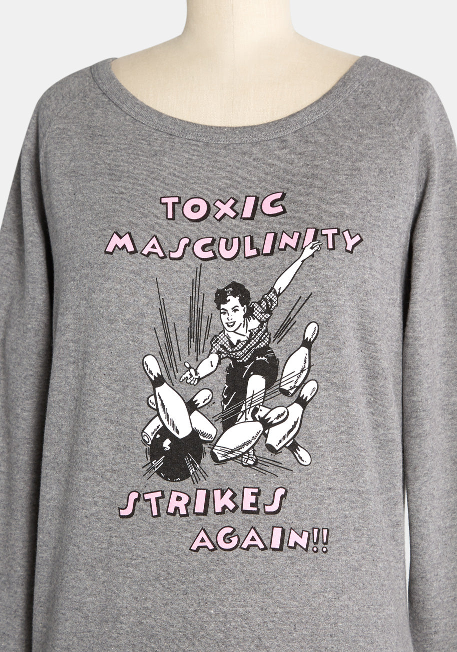 Strike Out Toxic Masculinity Graphic Sweatshirt - Olabens