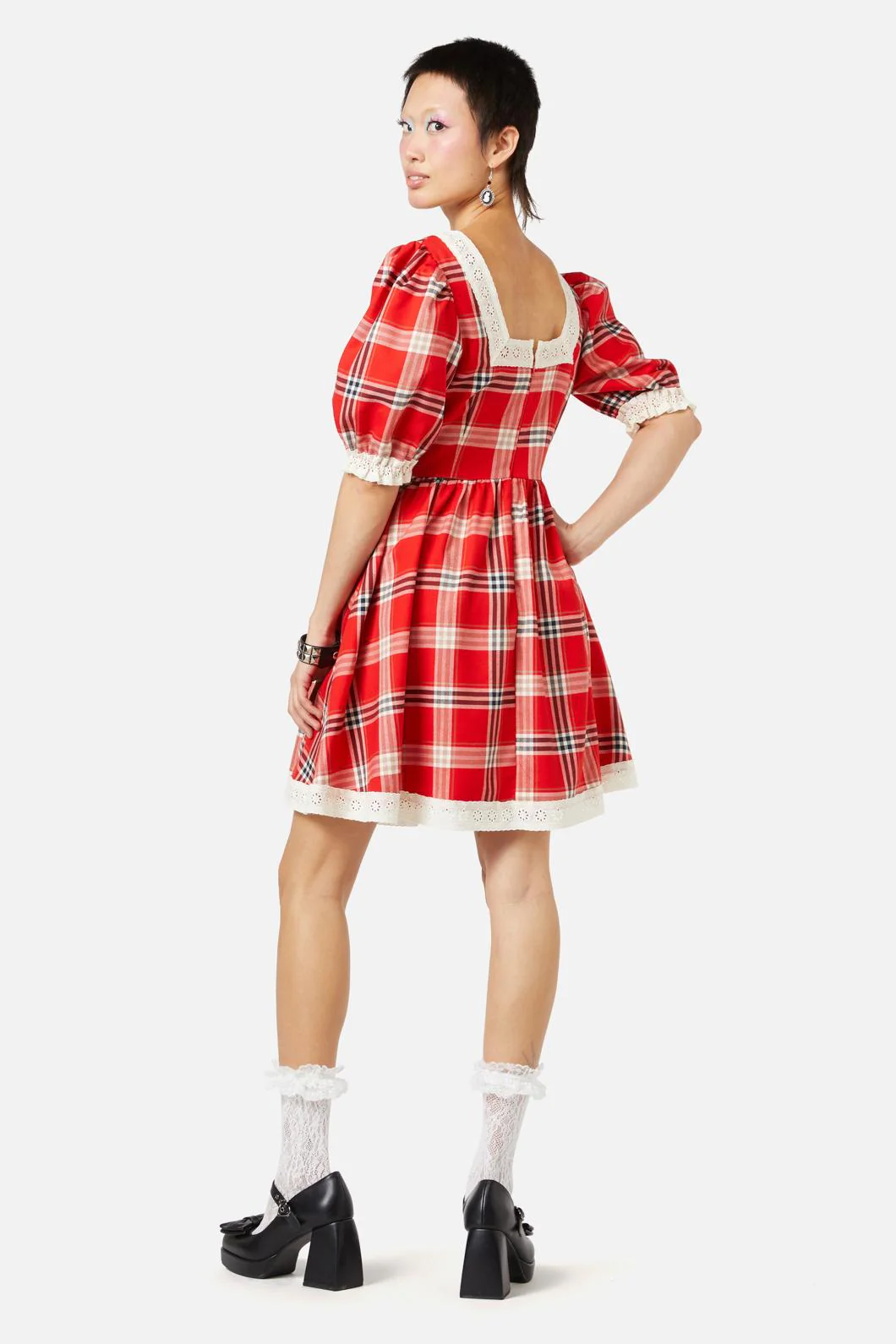 Queen Of Cats Tartan Dress - Olabens