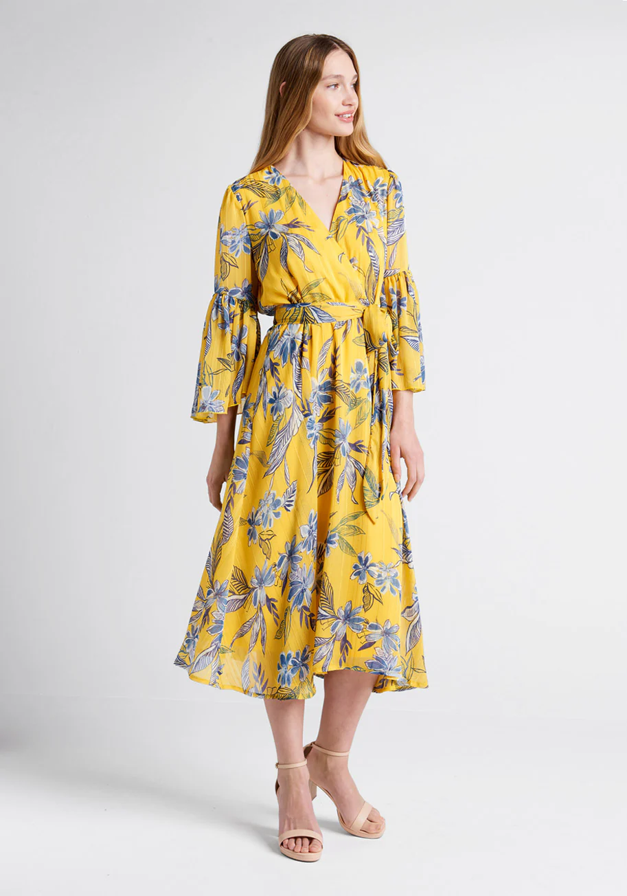 Flurry of Florals Midi Dress - Olabens