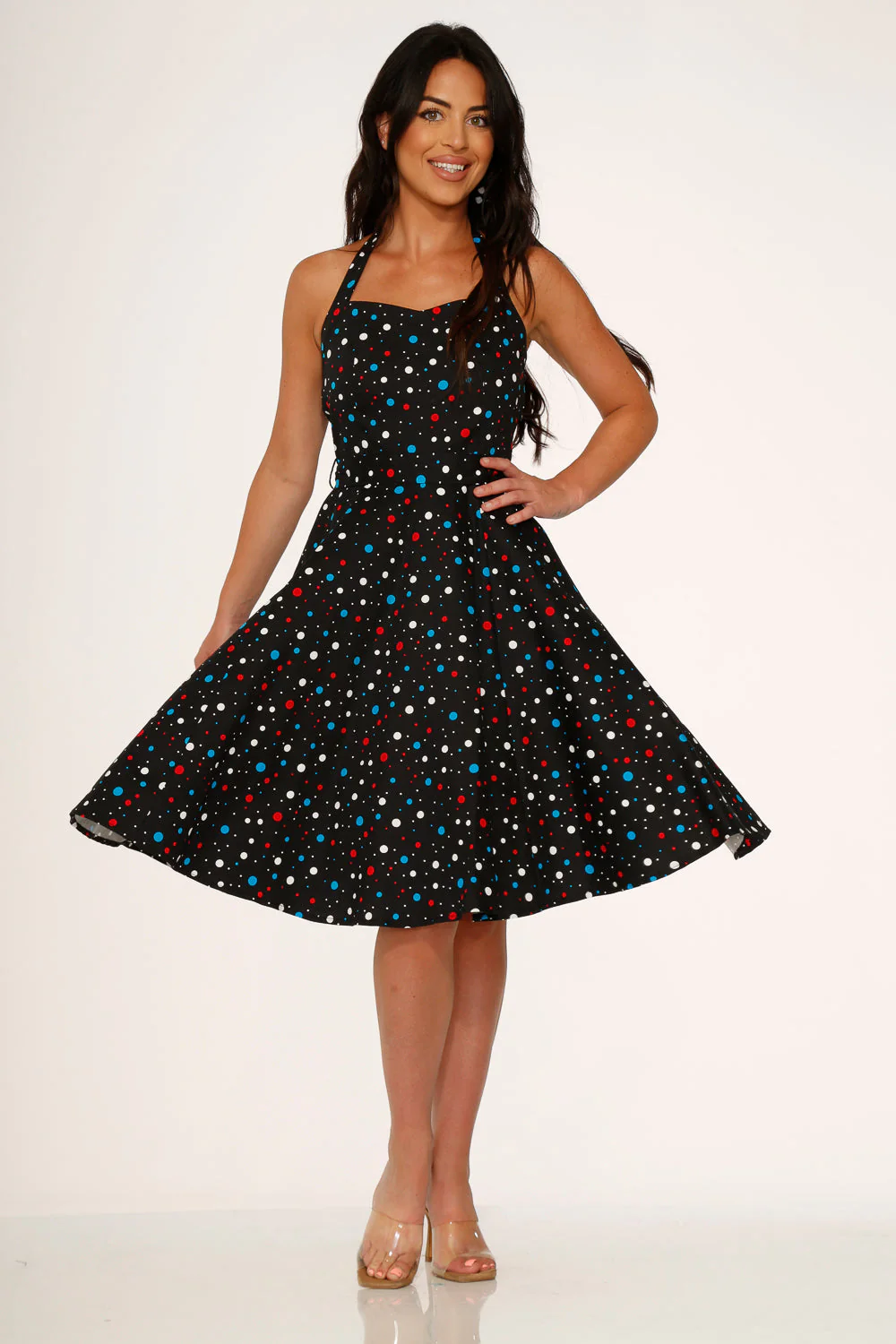 Black Candy Halter Swing Dress - Olabens
