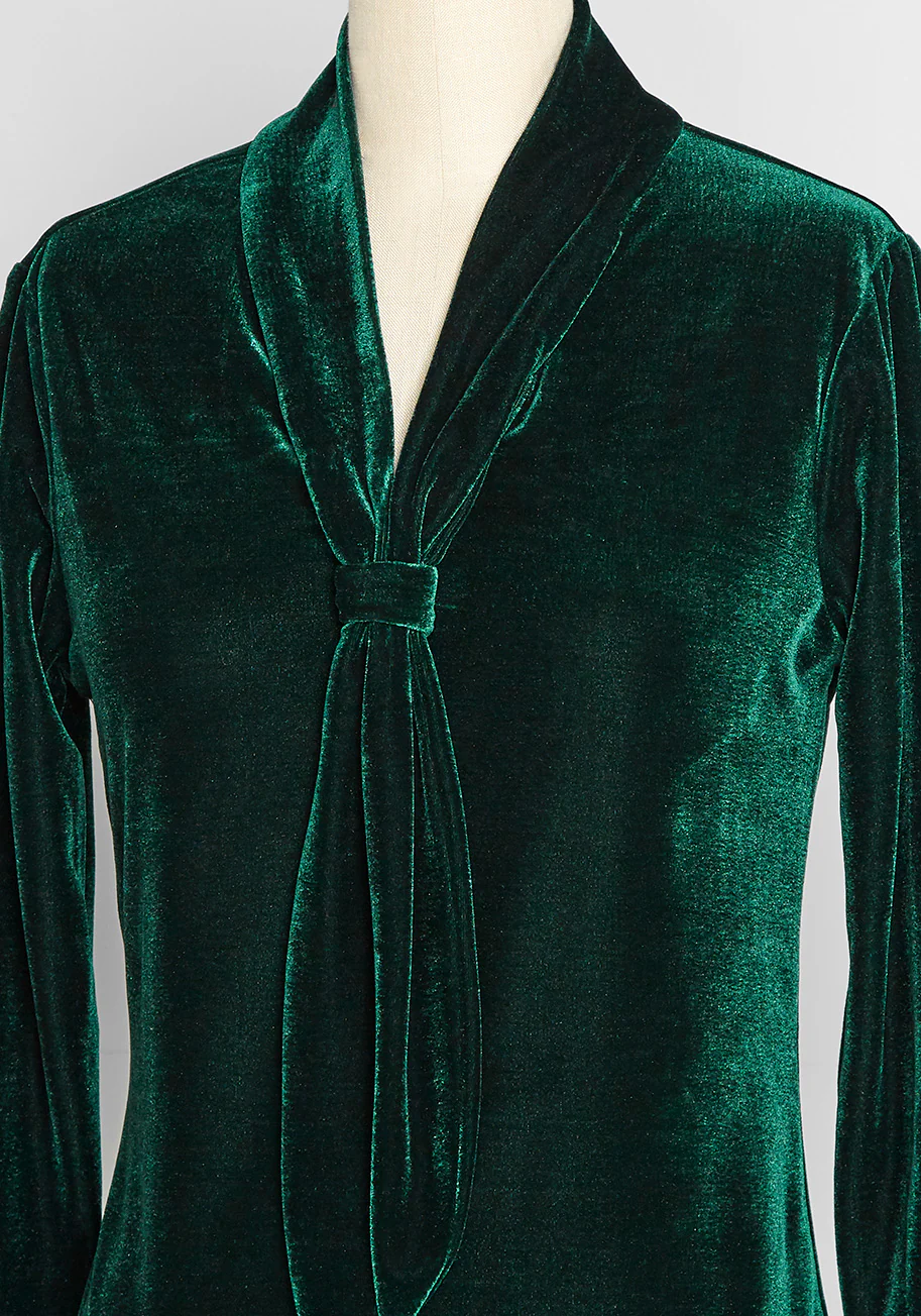 Christmas Charisma Long Sleeve Velvet Top - Olabens