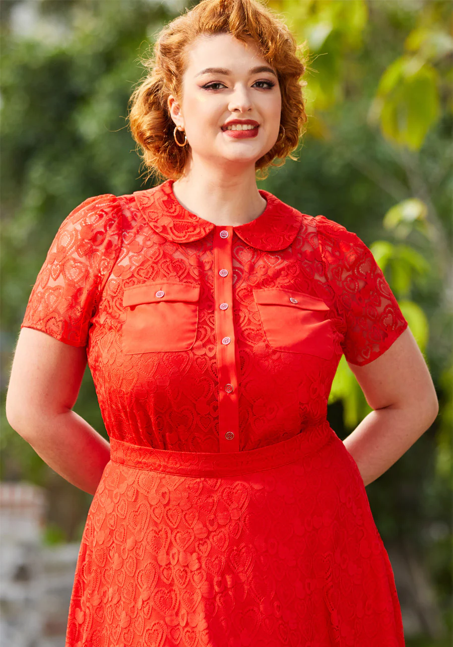 Heart Throb Button-Up Top - Olabens