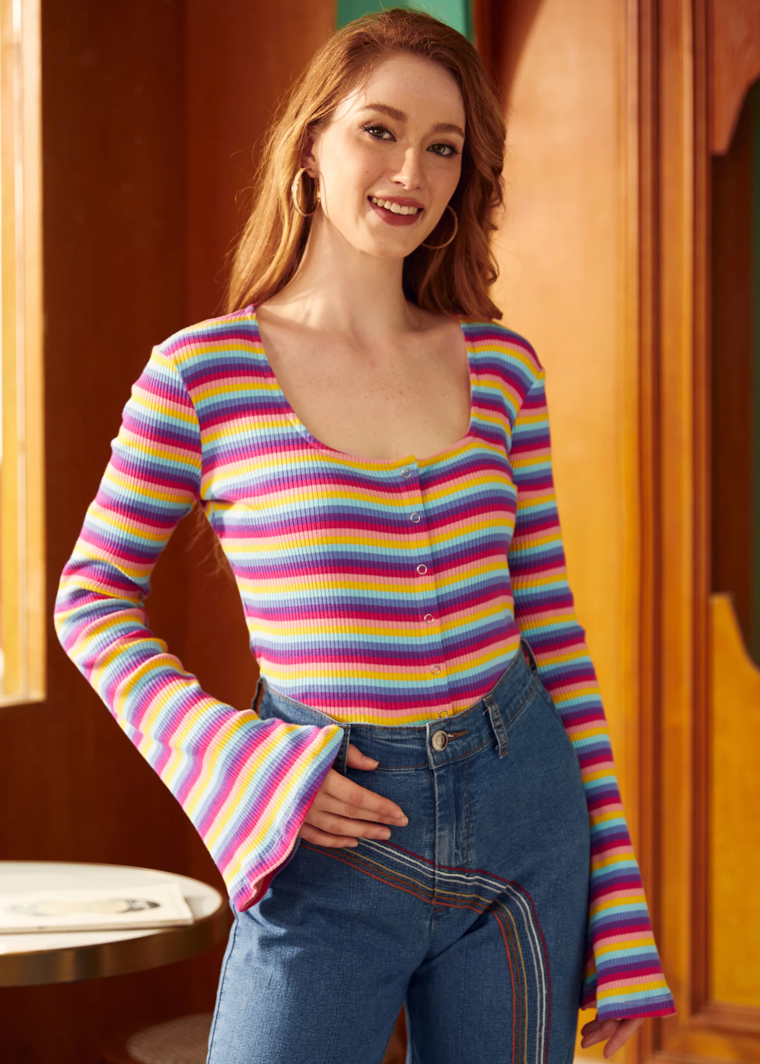 Lost in Love Bell Sleeve Top - Olabens