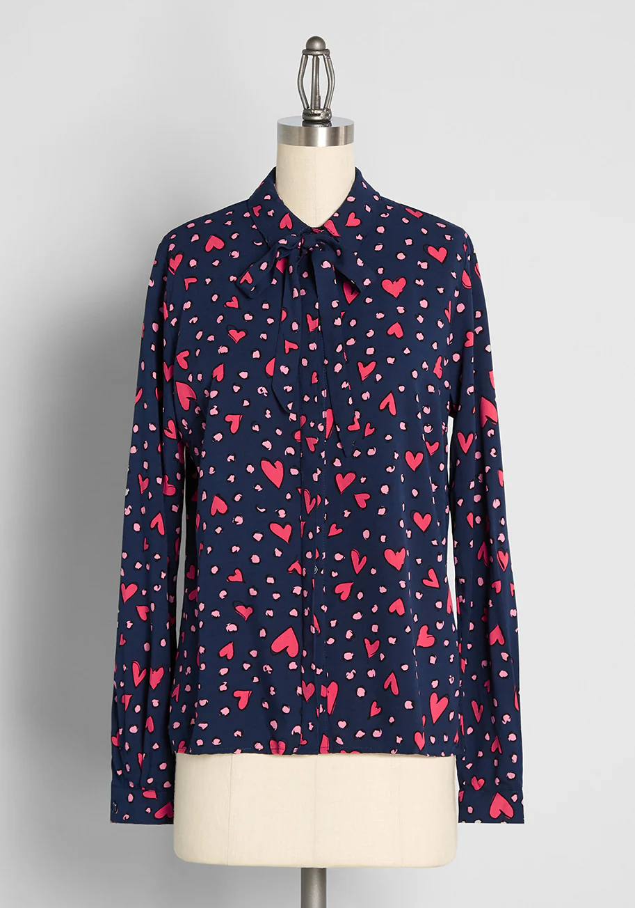 Must Be Love Tie-Neck Top - Olabens