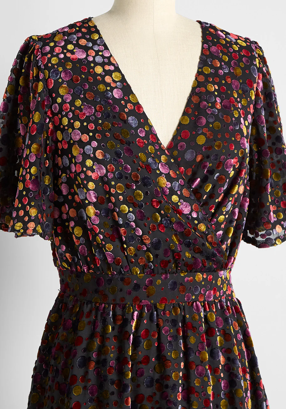 Bubbly Feelings Velvet Midi Dress - Olabens
