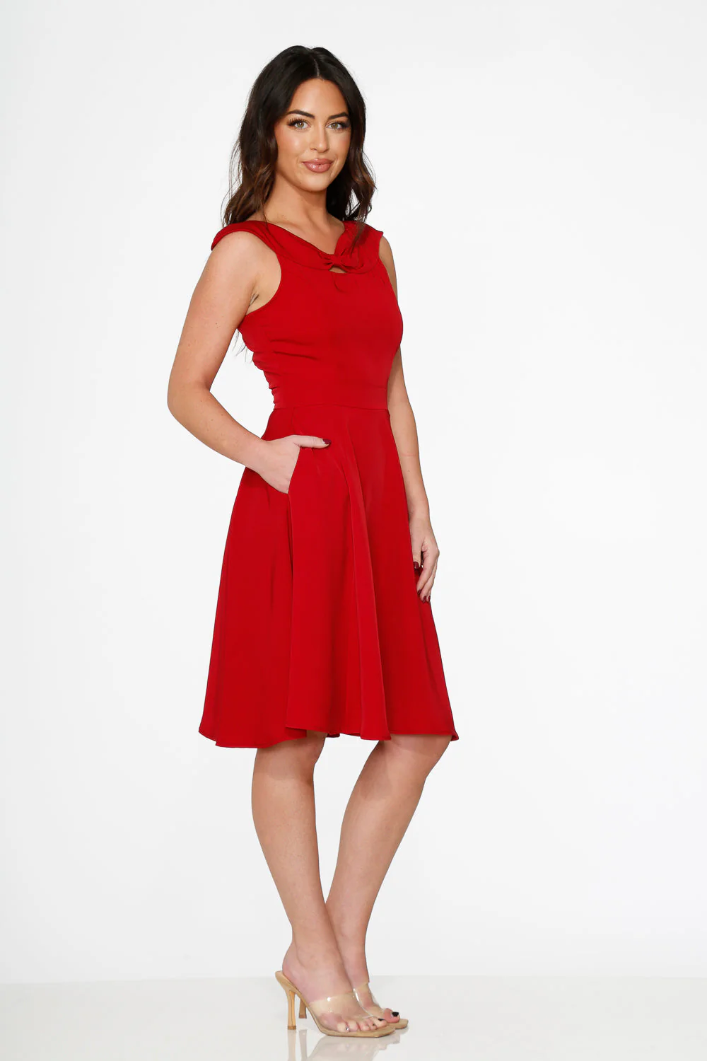 Red Occasional Swing Dress - Olabens