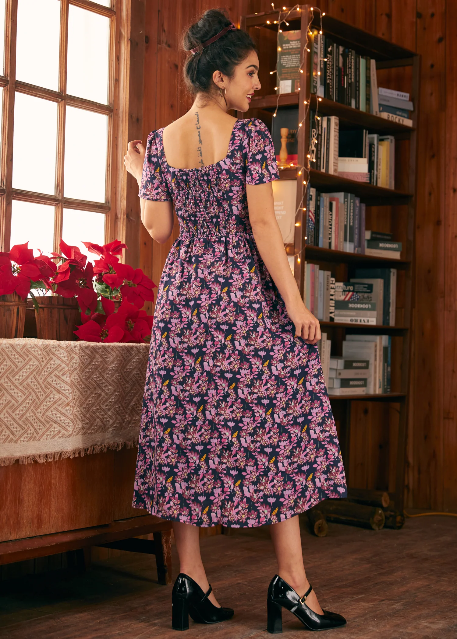 Timeless Tapestry Square Neck Dress - Olabens