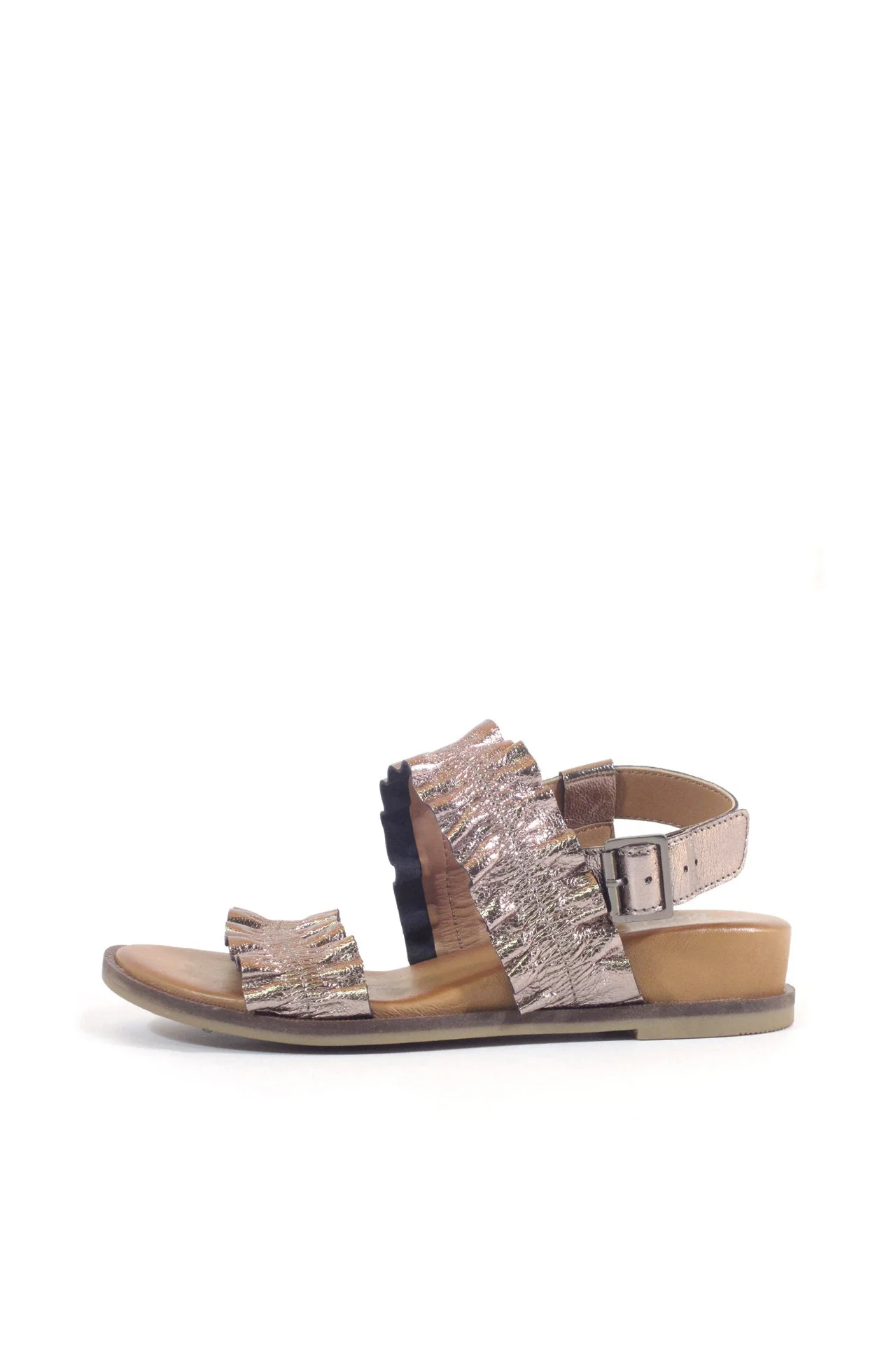 Roche Ruched Leather Sandals - Olabens