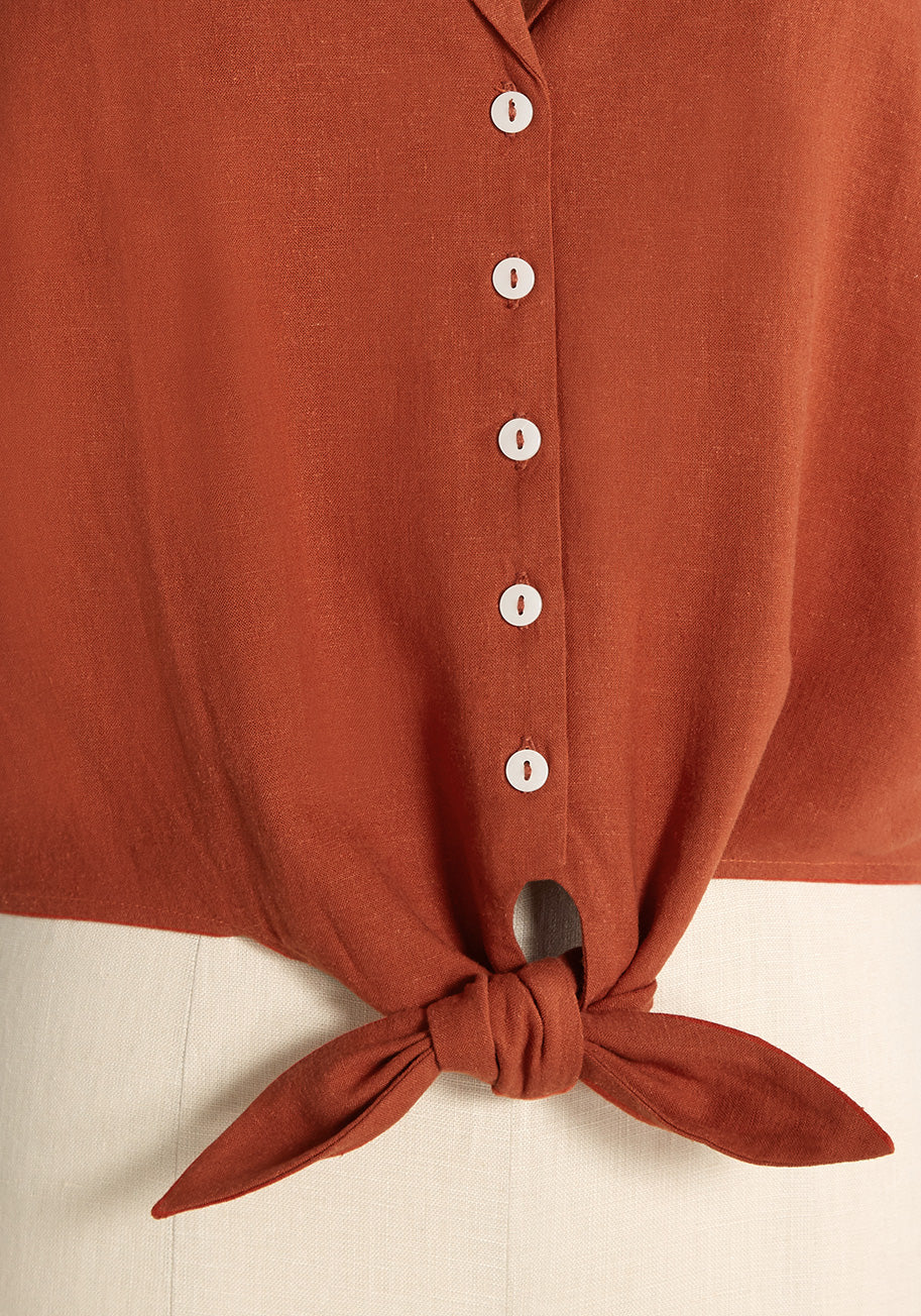 Tied and True Tie-Front Shirt - Olabens