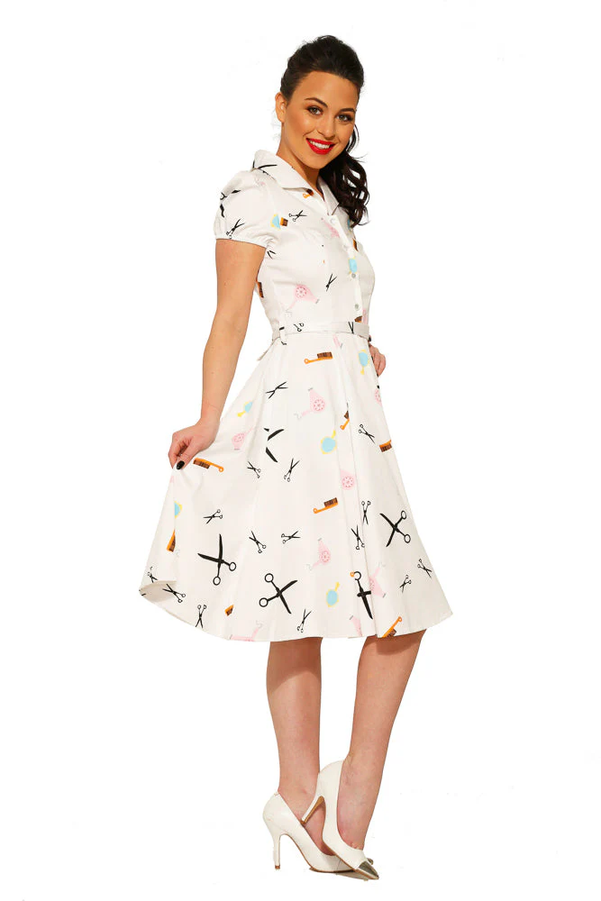 White Beauty Salon Dress - Olabens
