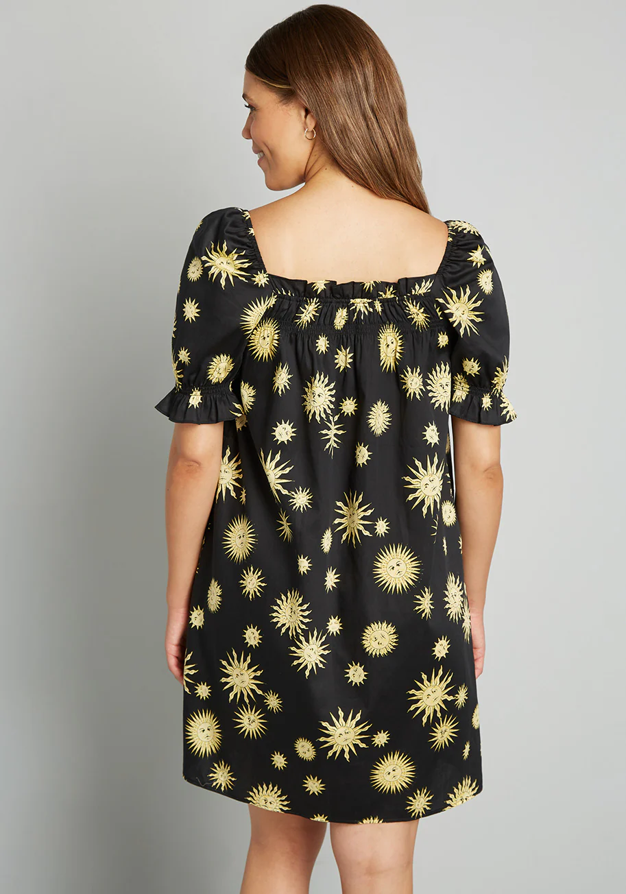 Summertime Garden Stories Smocked Mini Dress - Olabens