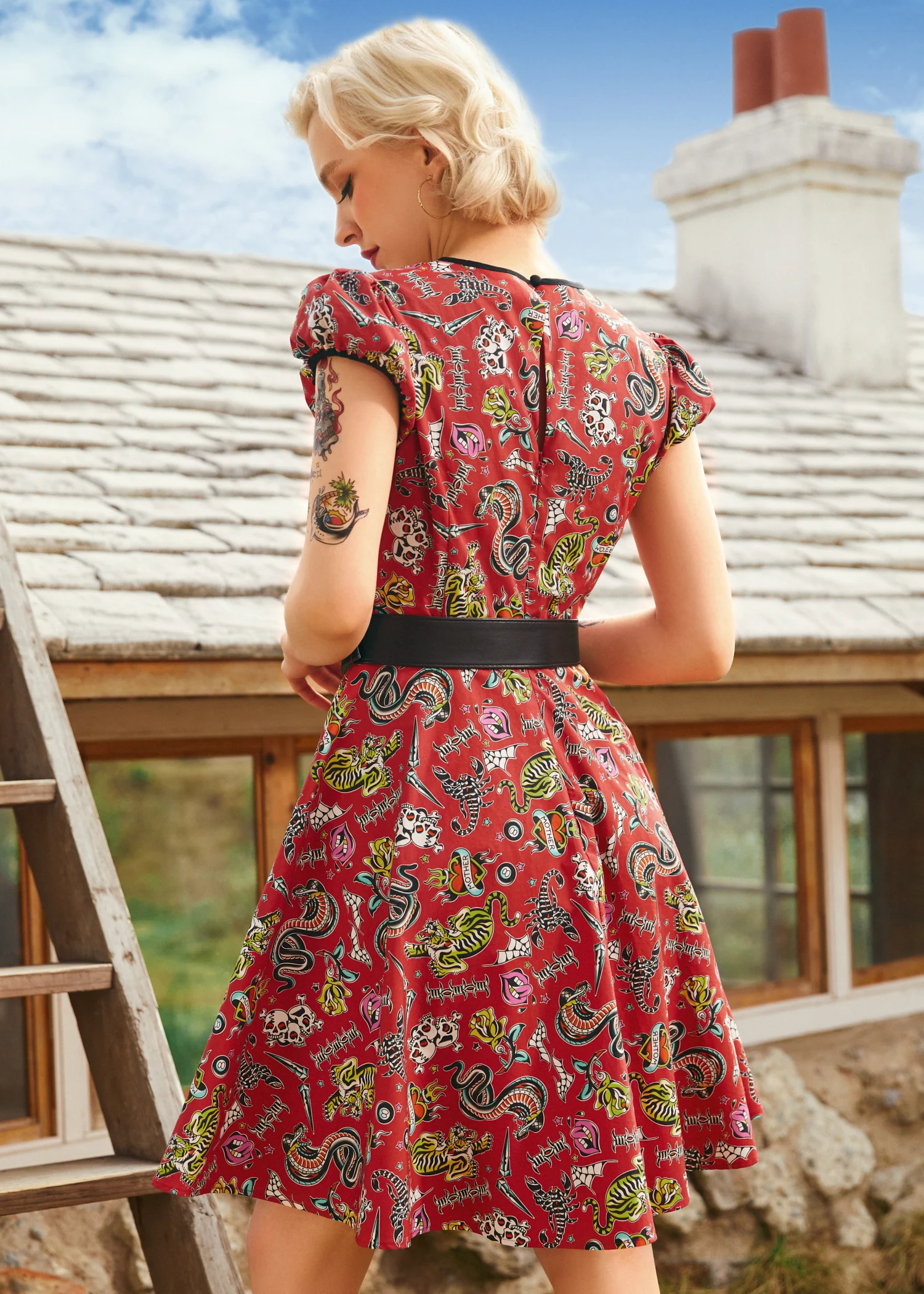 Drive In Delight Fit & Flare Dress - Olabens