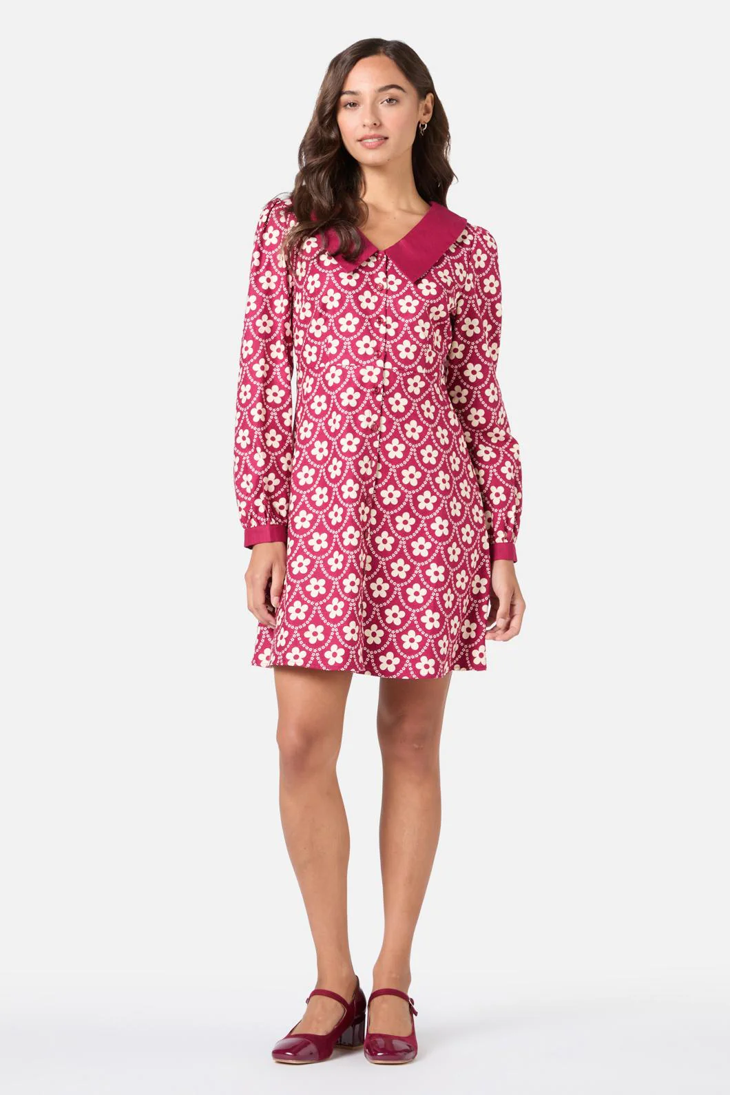 Megan Cute Collar Mini Dress - Olabens