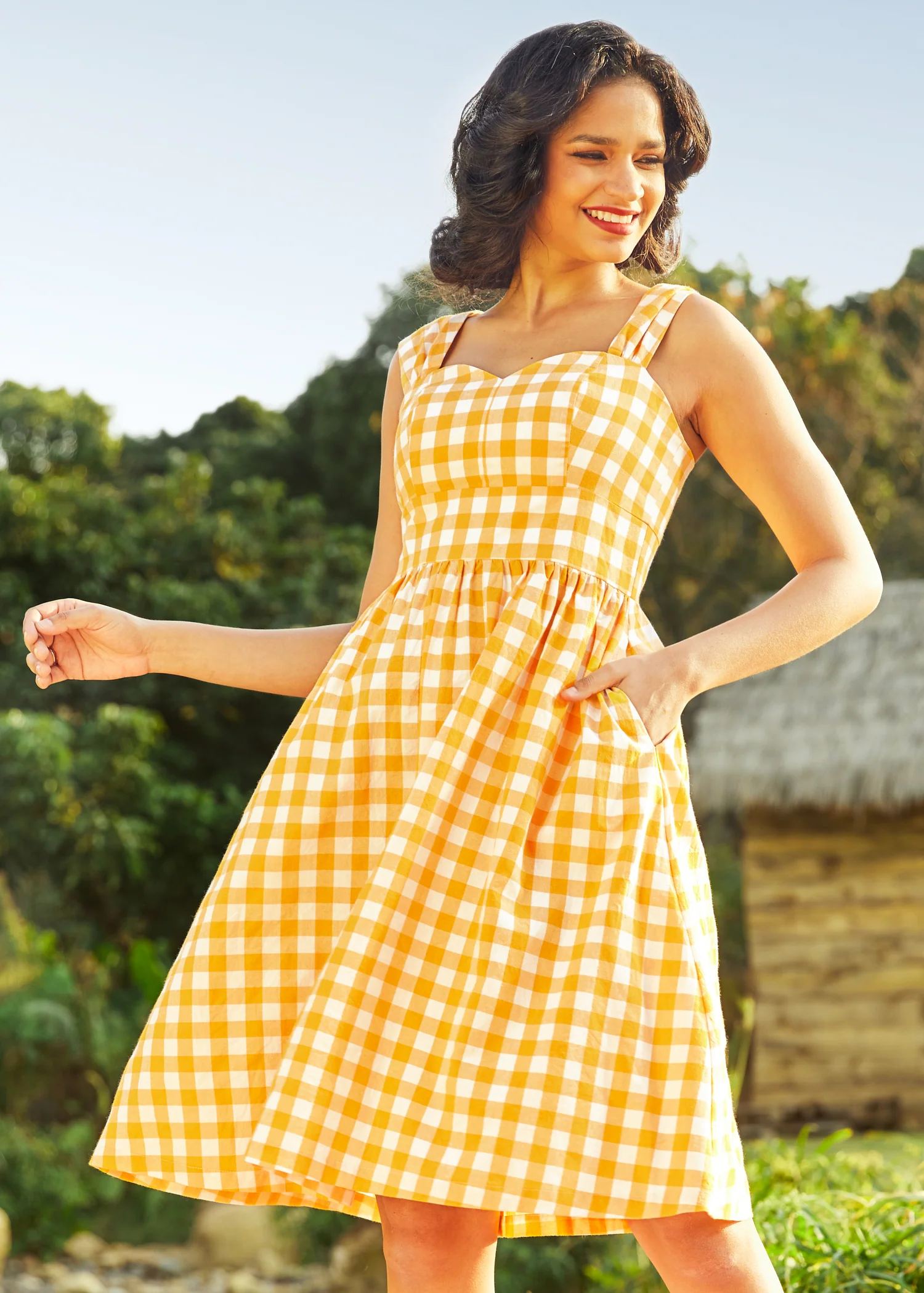 Dance Beneath the Sunrays Fairytale Midi Dress - Olabens