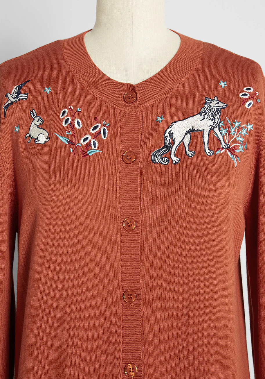 Terrestrial Dreamscape Embroidered Cardigan - Olabens