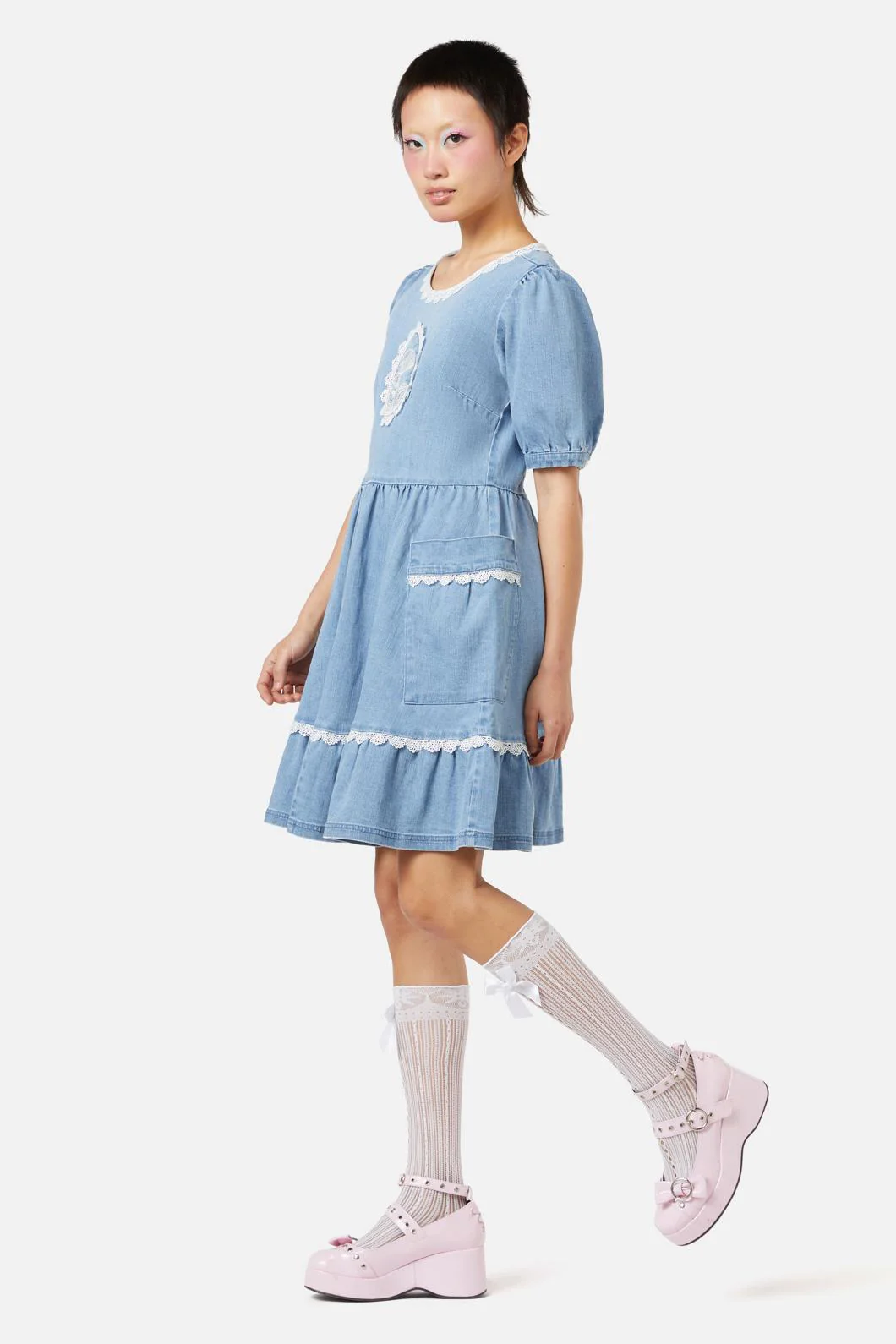 Field Shroom Denim Dress - Olabens