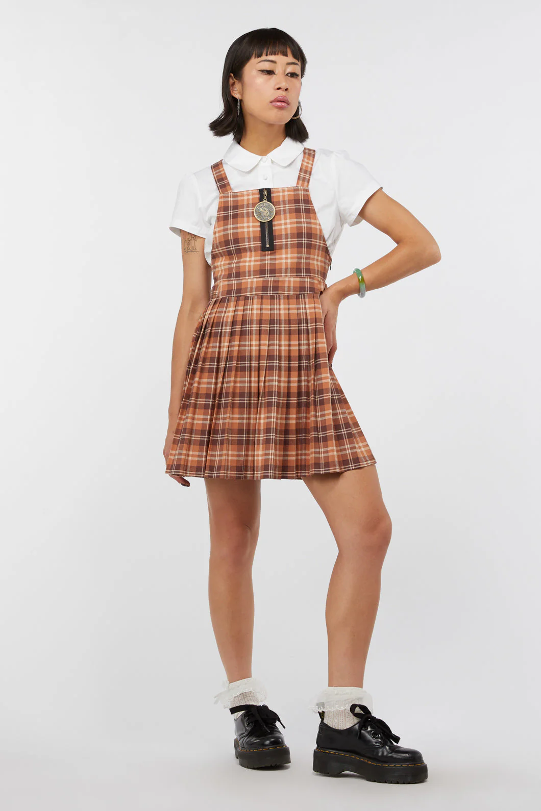 Looking Glass Tartan Pinafore - Olabens