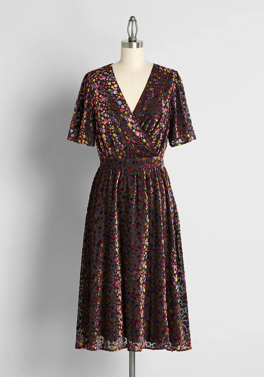 Bubbly Feelings Velvet Midi Dress - Olabens