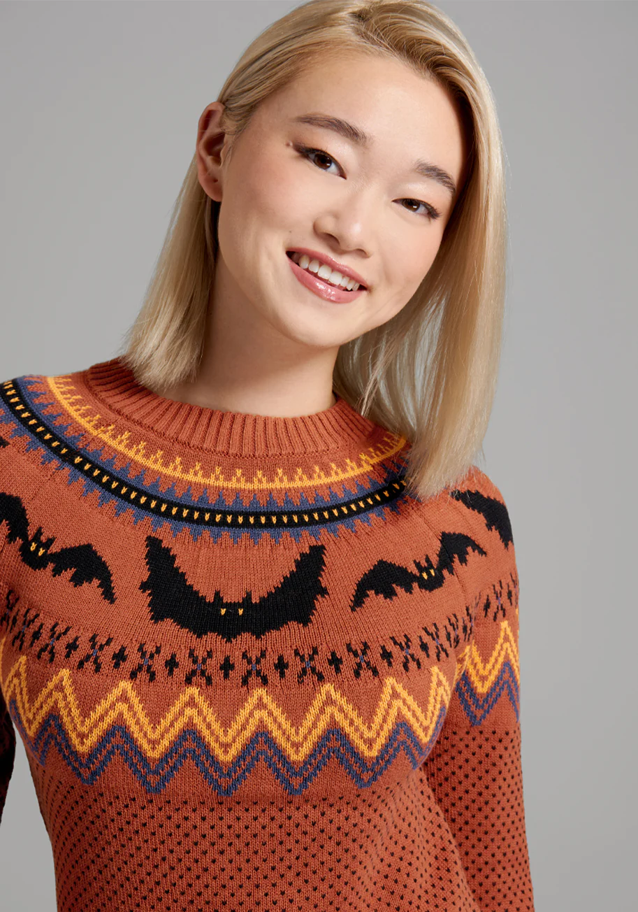 It Be Like 'Bat' Fair Isle Sweater - Olabens