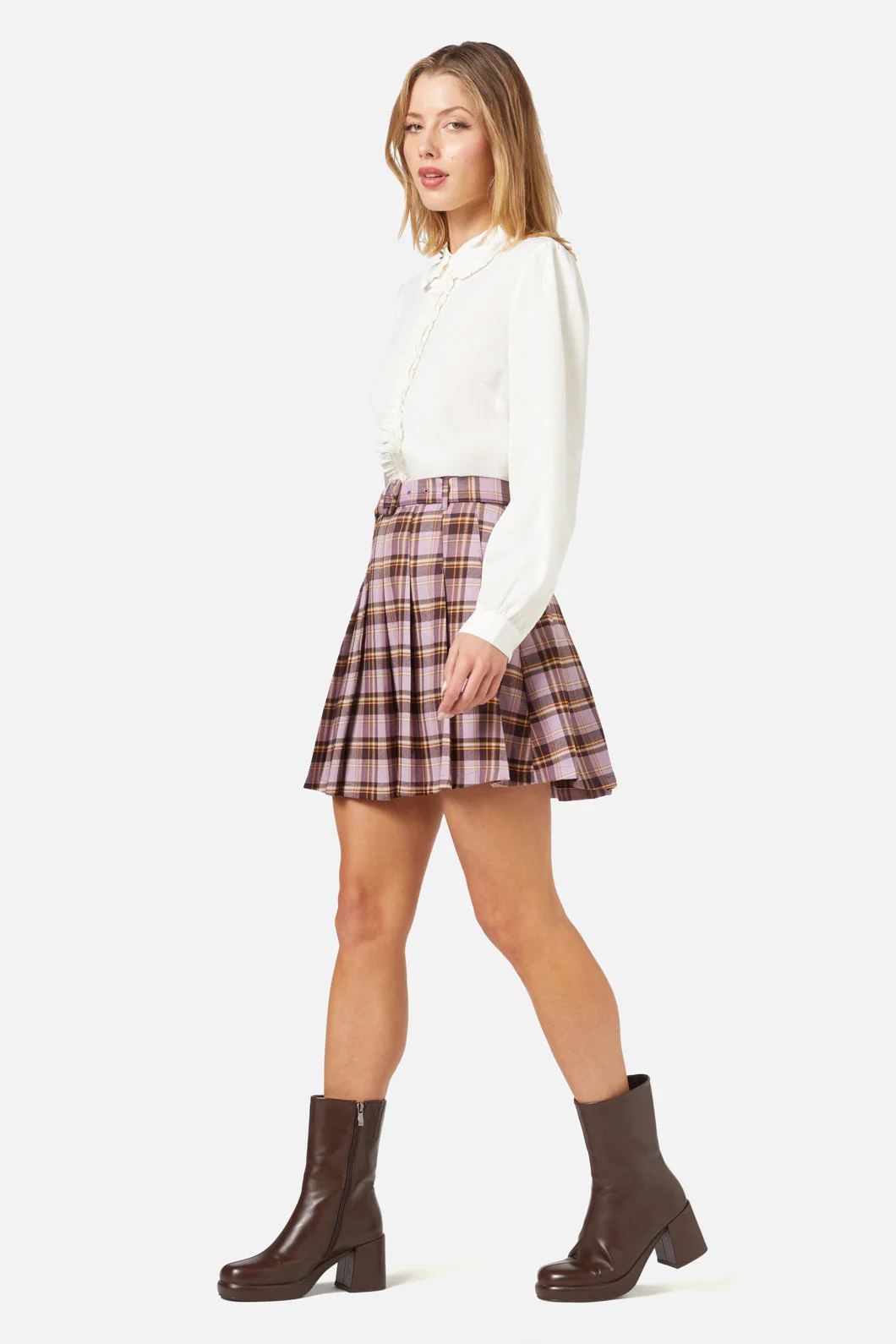 Jeannie Check Mini Skirt - Olabens