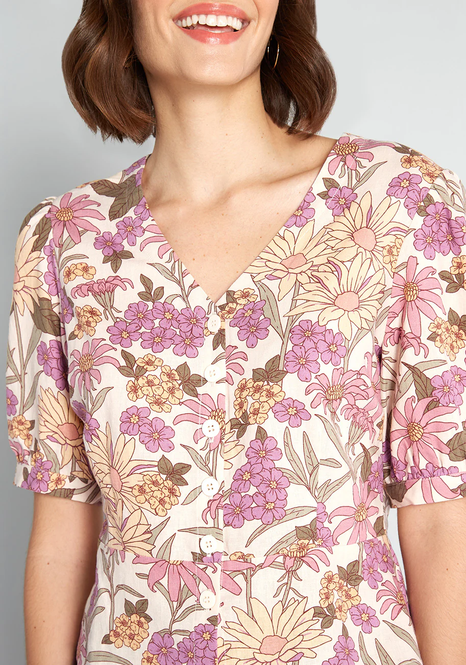 Groovy Gardens Button-Up Blouse - Olabens