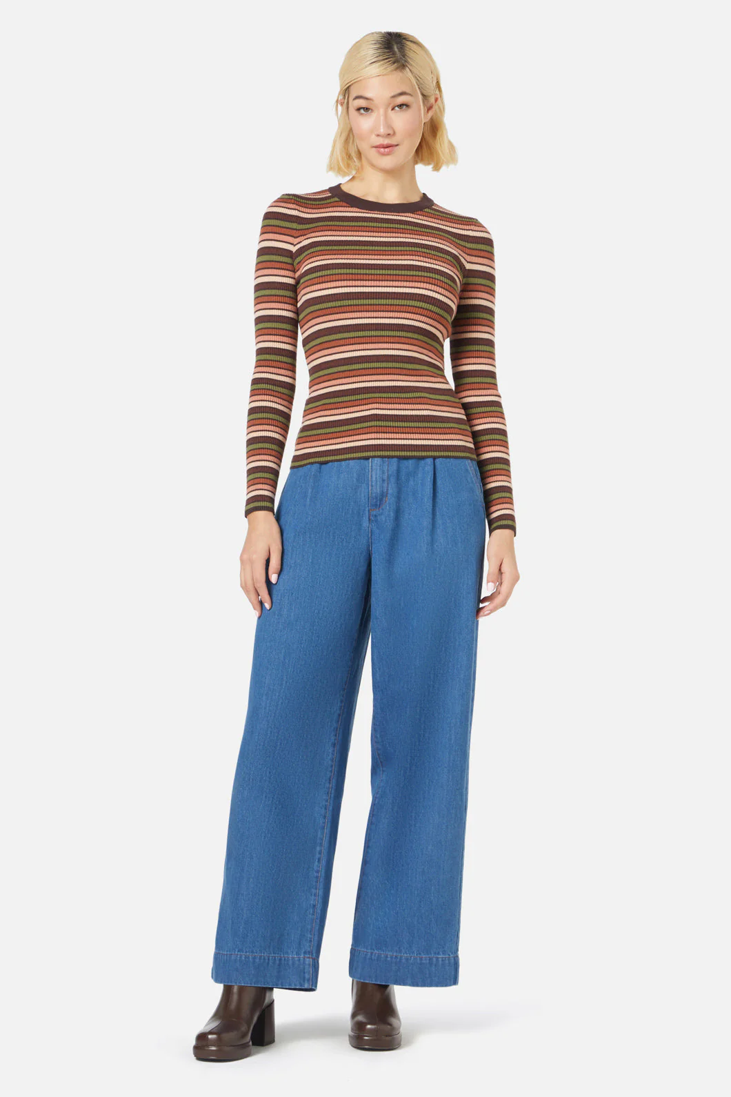 Darcy Stripe Knit Top - Olabens