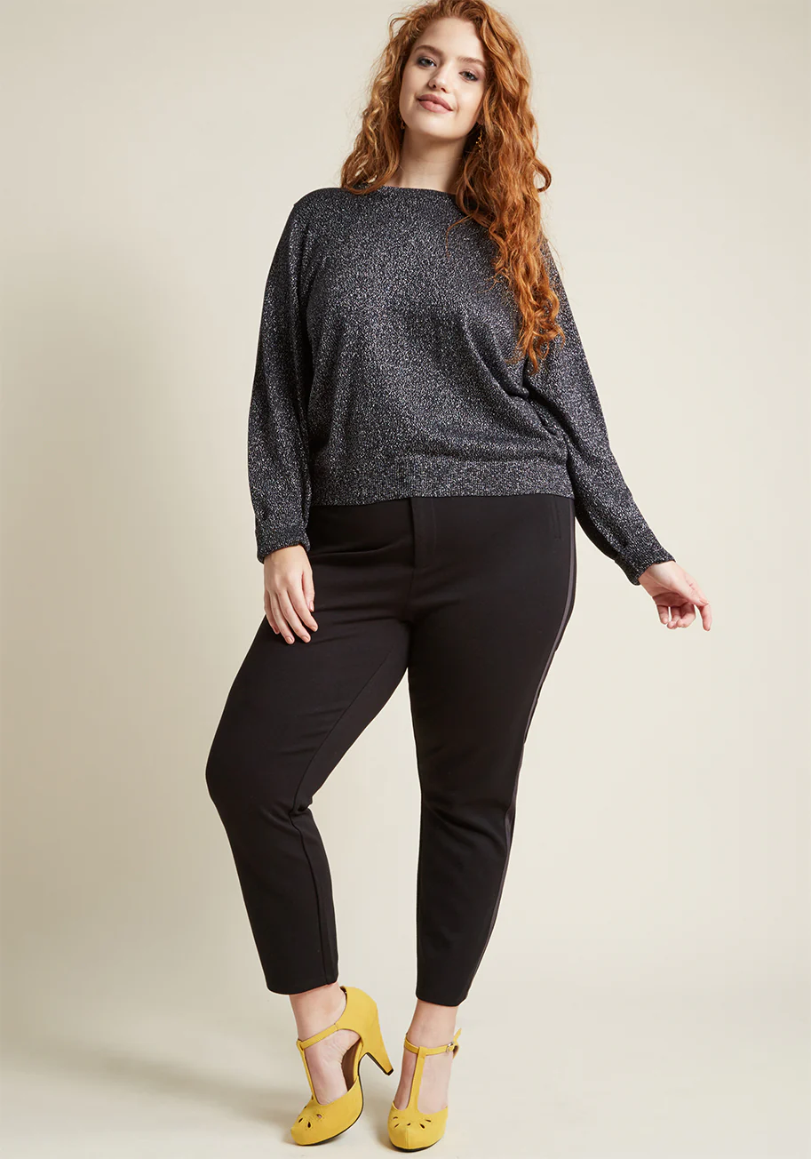 Metallic Sweater with Open Back in Black - Olabens