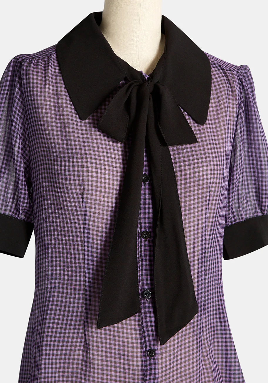 Setting Goals in Gingham Blouse - Olabens