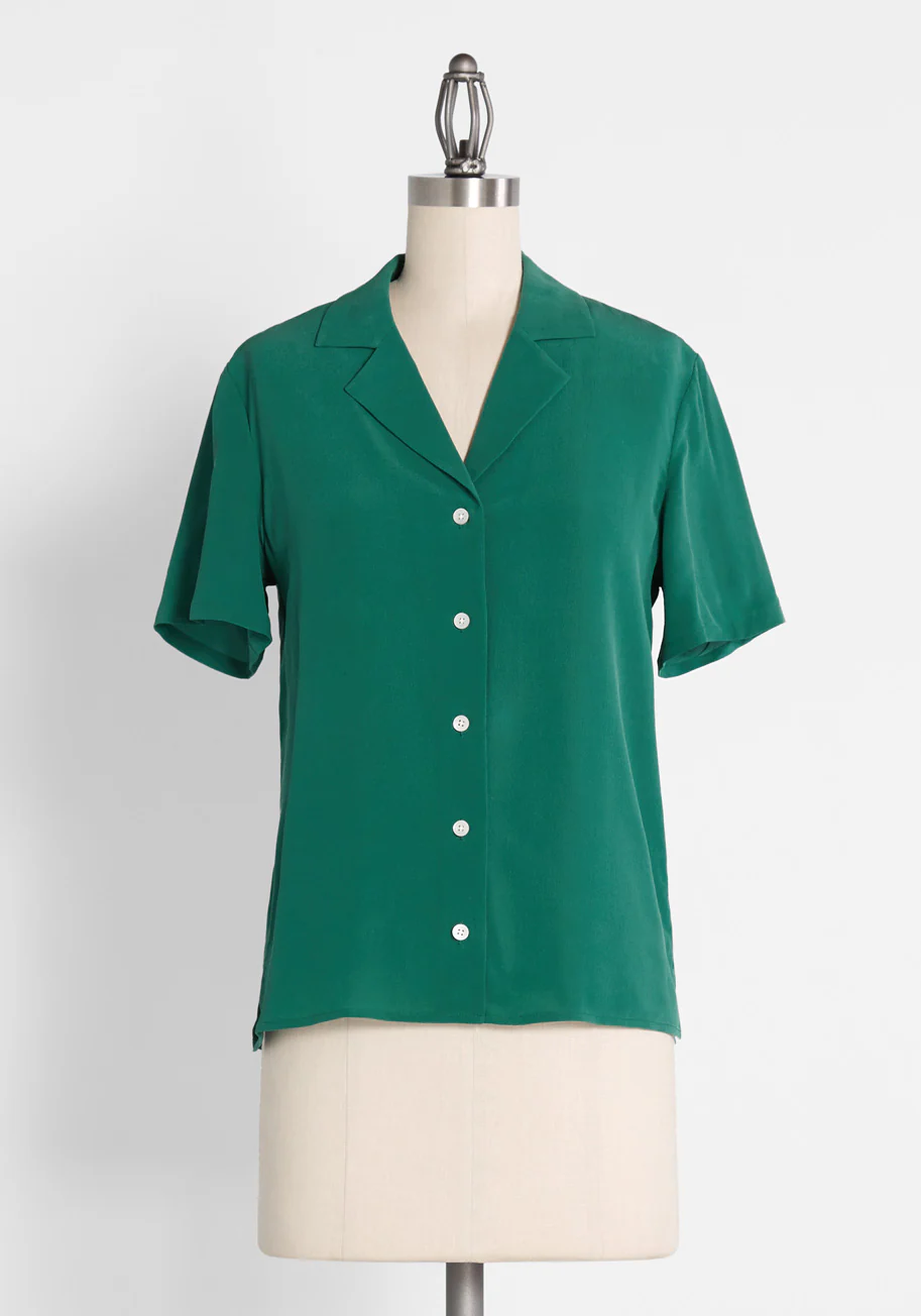 Call It a Classic Silk Camp Collar Shirt - Olabens