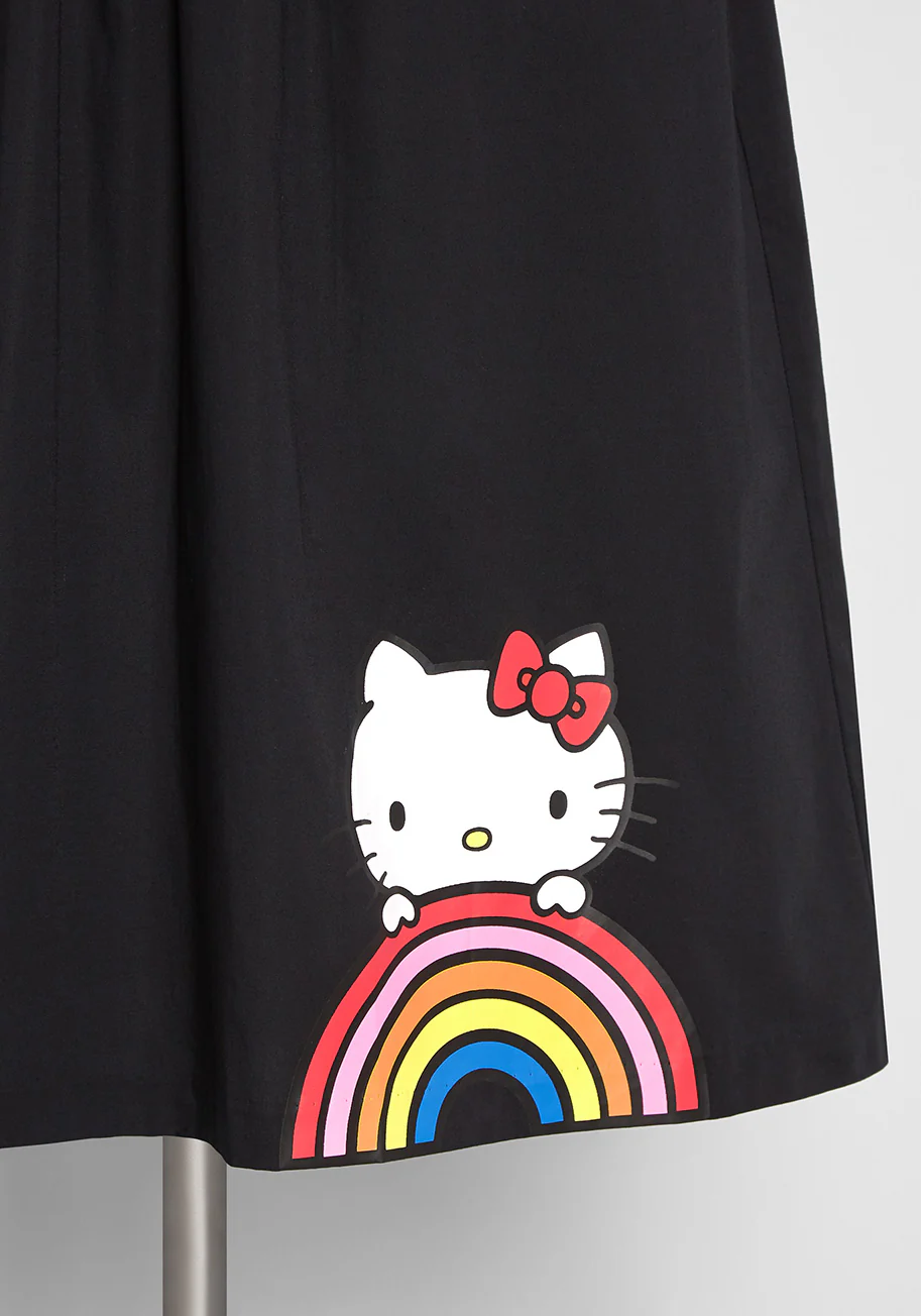 Isnyt x Hello Kitty Let's Go Rainbow A-Line Skirt - Olabens