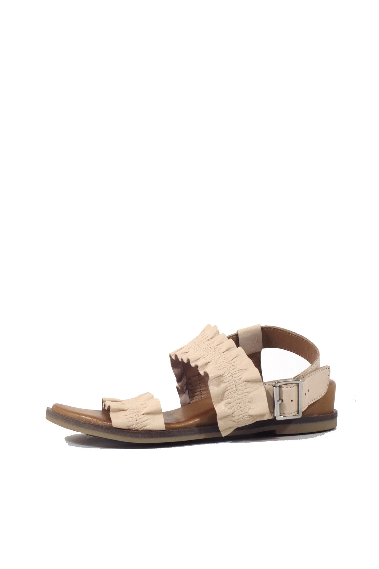Roche Ruched Leather Sandals - Olabens