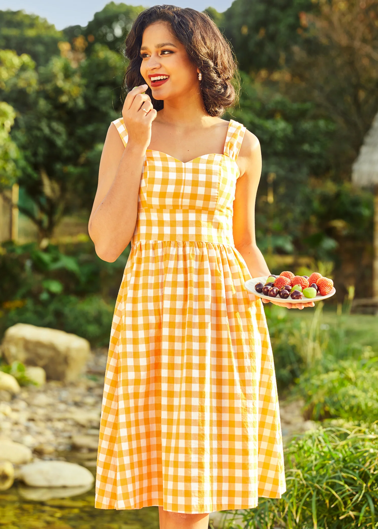 Dance Beneath the Sunrays Fairytale Midi Dress - Olabens
