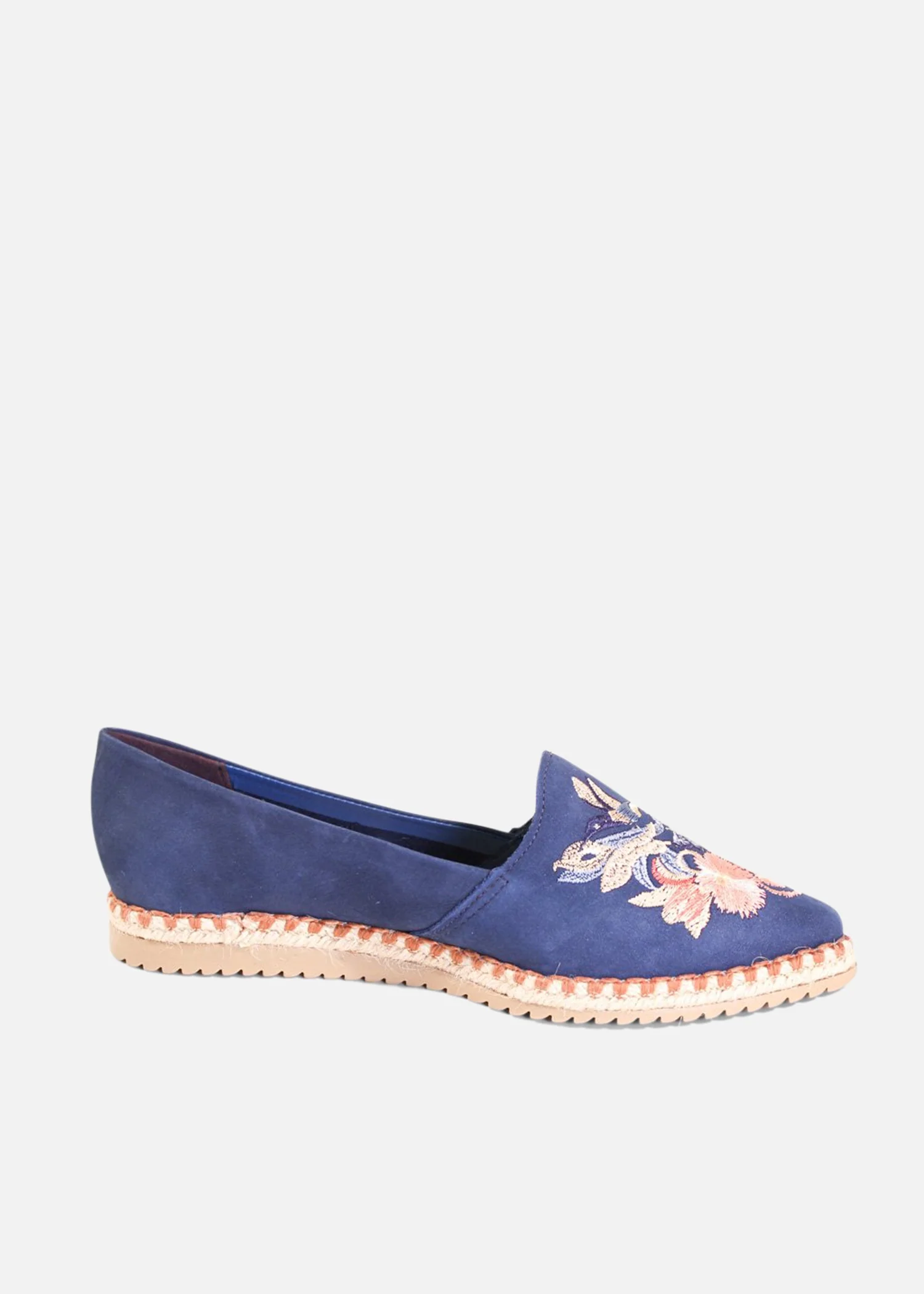 Sutton Suede Embroidered Espadrille - Olabens