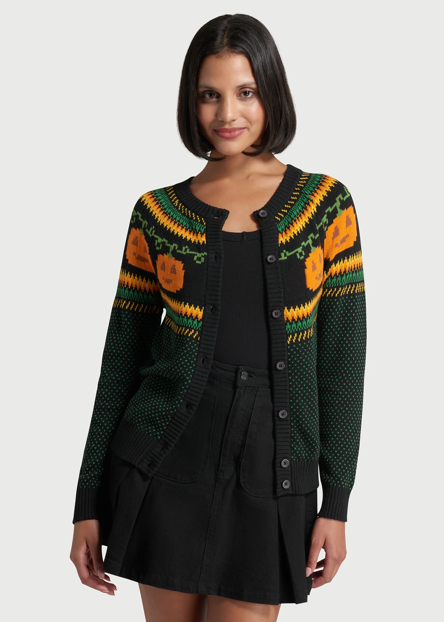 Give 'Em Pumpkin To Talk About Fair Isle Cardigan - Olabens