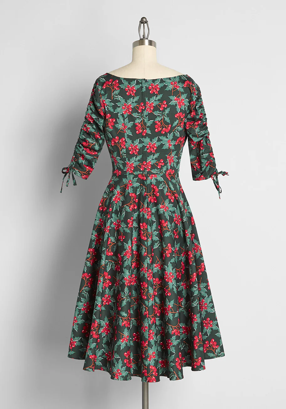 Decking The Halls Swing Dress - Olabens