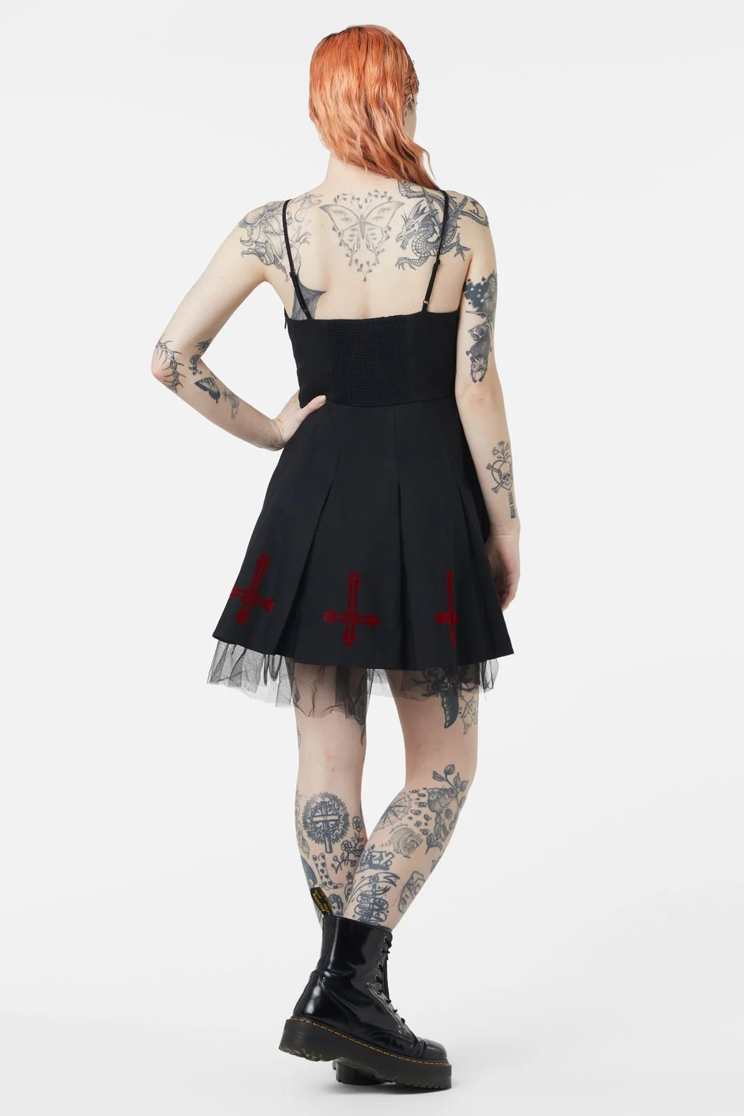 Hail Lilith Flocked Hem Bustier Dress - Olabens