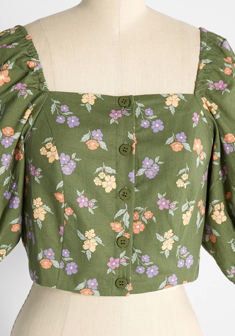 Playful Passage of Time Cropped Top - Olabens