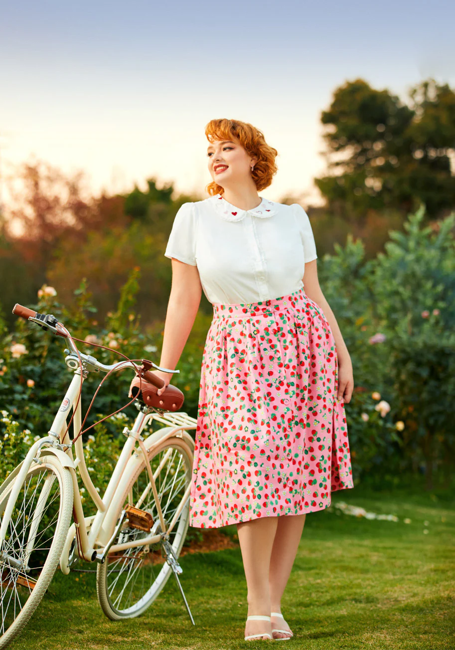 Berries & Blossoms A-Line Skirt - Olabens