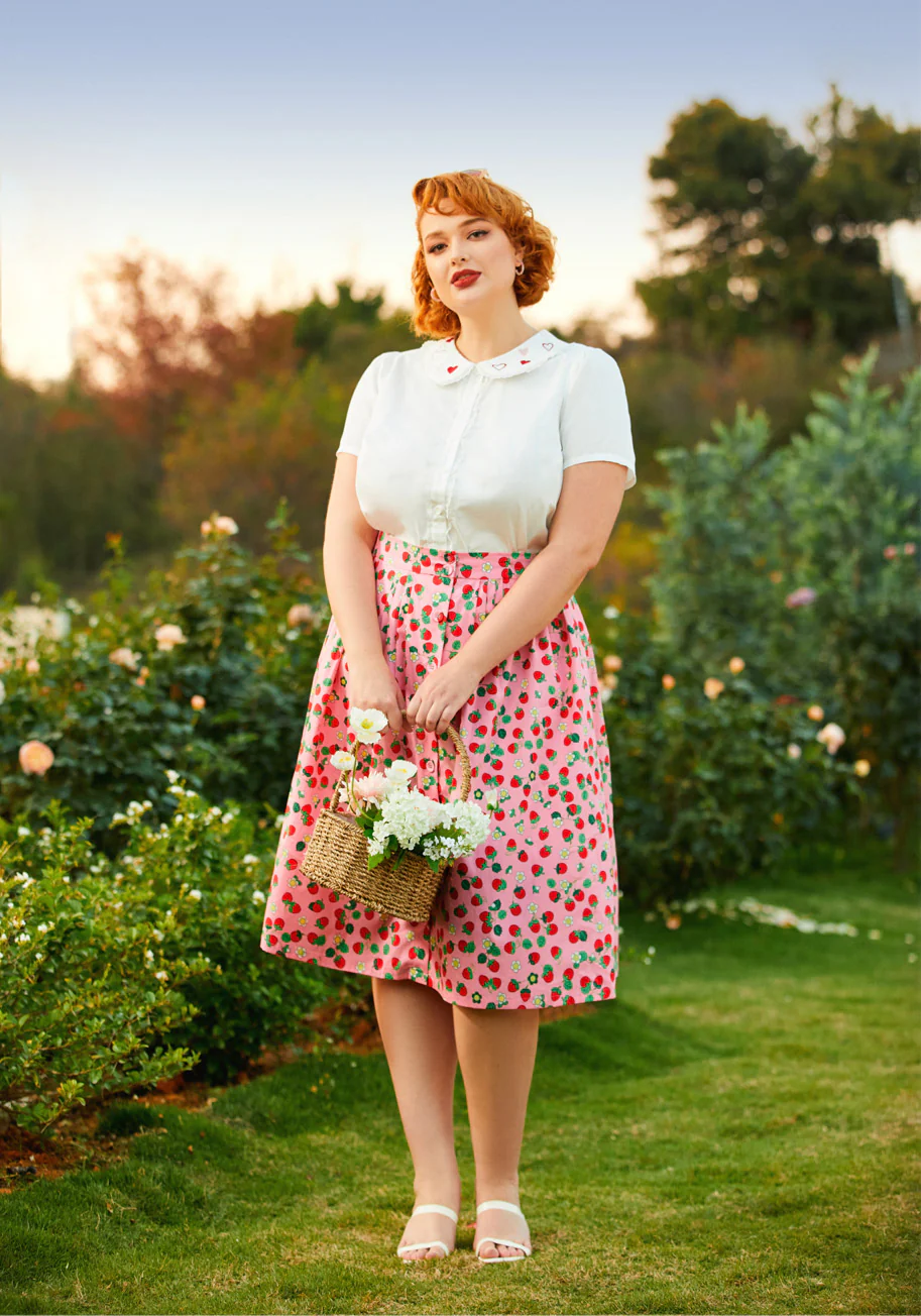 Berries & Blossoms A-Line Skirt - Olabens