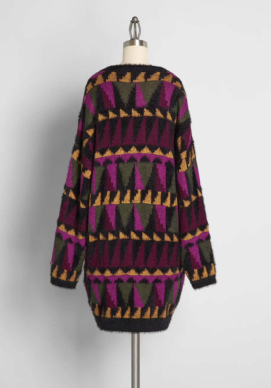 Putting The Pieces Together Sweater Coat - Olabens