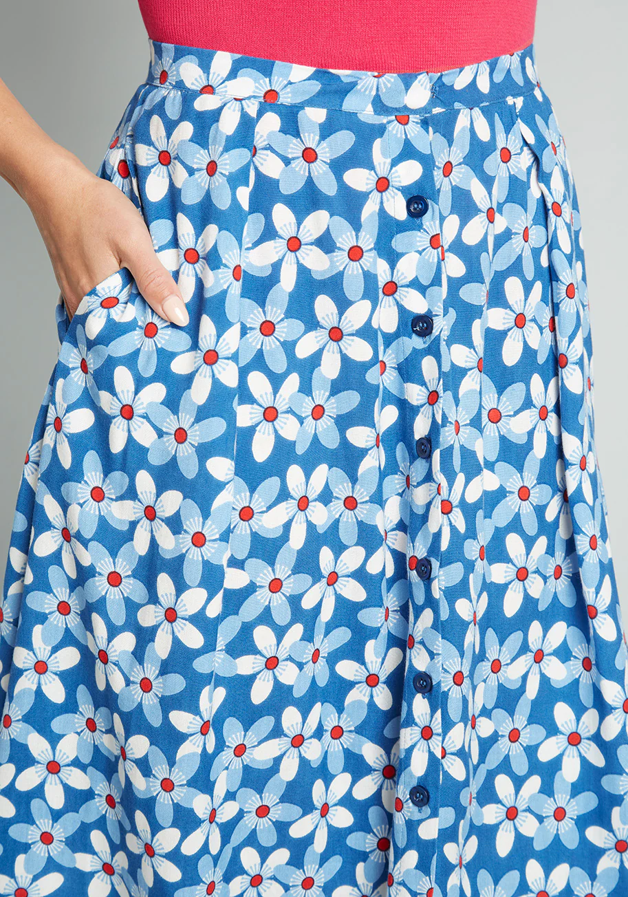 Free To Flourish Midi Skirt - Olabens