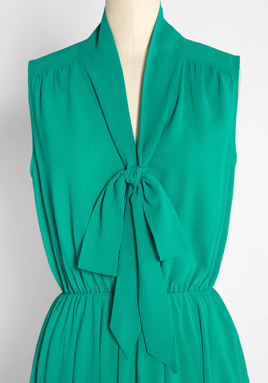 Bliss In a Swish Tie-Neck Dress - Olabens